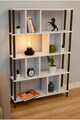 Corp biblioteca, Hanah Home, Peka-0045, 90x137x20 cm, PAL, Alb/Negru