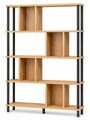 Corp biblioteca, Hanah Home, Peka-0045, 90x137x20 cm, PAL, Stejar / Negru