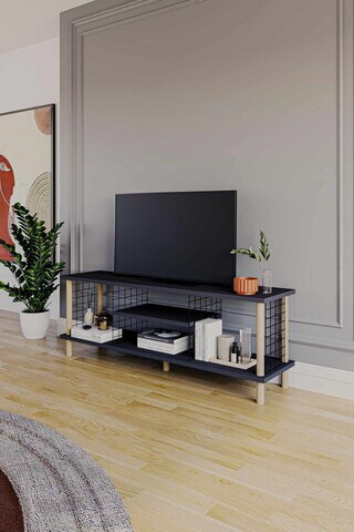 Comoda TV, Hanah Home, Peka-0048, 120x42.6x30 cm, PAL, Antracit