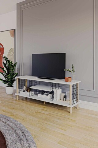 Comoda TV, Hanah Home, Peka-0048, 120x42.6x30 cm, PAL, Alb