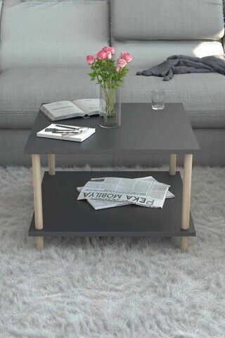 Masuta de cafea, Hanah Home, Peka-0049, 60x42.5x60 cm, PAL, Antracit