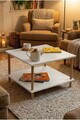 Masuta de cafea, Hanah Home, Peka-0049, 60x42.5x60 cm, PAL, Alb