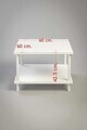 Masuta de cafea, Hanah Home, Peka-0049, 60x42.5x60 cm, PAL, Alb