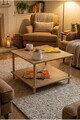Masuta de cafea, Hanah Home, Peka-0049, 60x42.5x60 cm, PAL, Maro