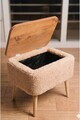 Noptiera, Hanah Home, Puf02Peka02, 60x55x30 cm, PAL, Bej / Natural
