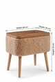 Noptiera, Hanah Home, Puf02Peka02, 60x55x30 cm, PAL, Bej / Natural