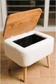 Noptiera, Hanah Home, Puf02Peka02, 60x55x30 cm, PAL, Alb / Natural