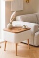 Noptiera, Hanah Home, Puf02Peka02, 60x55x30 cm, PAL, Alb / Natural