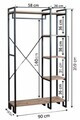 Cuier de perete, Hanah Home, Peka9023, 90x169x34 cm, PAL, Natural/Negru