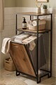Raft pentru baie, Hanah Home, Peka9092, 40x74x32 cm, PAL, Natural/Negru