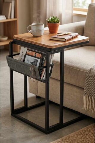 Masuta, Hanah Home, Pk9114, 45x64x45 cm, PAL, Nuc / Negru