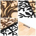 Decoratiune de perete, Arbre de Vie-1, Metal, Rama din lemn (grosime 3 cm), Natural/Negru