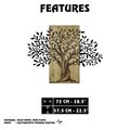 Decoratiune de perete, Arbre de Vie-2, Metal, Rama din lemn (grosime 3 cm), Verde/Negru