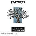 Decoratiune de perete, Arbre de Vie-3, Metal, Rama din lemn (grosime 3 cm), Albastru/Negru