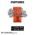 Decoratiune de perete, Arbre de Vie-4, Metal, Rama din lemn (grosime 3 cm), Roșu/Negru