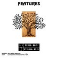 Decoratiune de perete, Arbre de Vie-5, Metal, Rama din lemn (grosime 3 cm), Nuc negru