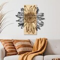 Decoratiune de perete, Rama de Oro -1, Metal, Rama din lemn (grosime 3 cm), Natural/Negru