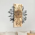 Decoratiune de perete, Rama de Oro -1, Metal, Rama din lemn (grosime 3 cm), Natural/Negru