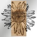 Decoratiune de perete, Rama de Oro -1, Metal, Rama din lemn (grosime 3 cm), Natural/Negru