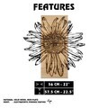 Decoratiune de perete, Rama de Oro -1, Metal, Rama din lemn (grosime 3 cm), Natural/Negru