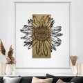 Decoratiune de perete, Rama de Oro -2, Metal, Rama din lemn (grosime 3 cm), Verde/Negru