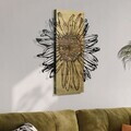 Decoratiune de perete, Rama de Oro -2, Metal, Rama din lemn (grosime 3 cm), Verde/Negru
