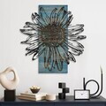 Decoratiune de perete, Rama de Oro -3, Metal, Rama din lemn (grosime 3 cm), Albastru/Negru