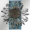 Decoratiune de perete, Rama de Oro -3, Metal, Rama din lemn (grosime 3 cm), Albastru/Negru