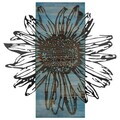 Decoratiune de perete, Rama de Oro -3, Metal, Rama din lemn (grosime 3 cm), Albastru/Negru