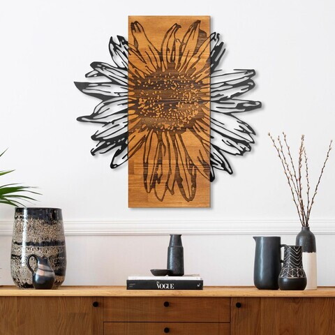Decoratiune de perete, Rama de Oro -5, Metal, Rama din lemn (grosime 3 cm), Nuc negru