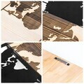 Decoratiune de perete, Fusione Naturale -1, Metal, Rama din lemn (grosime 3 cm), Natural/Negru