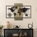 Decoratiune de perete, Fusione Naturale -2, Metal, Rama din lemn (grosime 3 cm), Verde/Negru