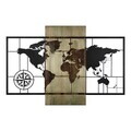 Decoratiune de perete, Fusione Naturale -2, Metal, Rama din lemn (grosime 3 cm), Verde/Negru