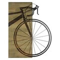 Decoratiune de perete, Wilderness Echo -1, Metal, Rama din lemn (grosime 3 cm), Verde/Negru