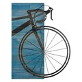 Decoratiune de perete, Wilderness Echo -1, Metal, Rama din lemn (grosime 3 cm), Albastru/Negru