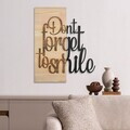 Decoratiune de perete, Ebedi Nakıs -1, Metal, Rama din lemn (grosime 3 cm), Natural/Negru