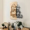 Decoratiune de perete, Ebedi Nakıs -1, Metal, Rama din lemn (grosime 3 cm), Natural/Negru