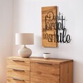 Decoratiune de perete, Ebedi Nakıs -5, Metal, Rama din lemn (grosime 3 cm), Nuc negru