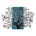 Decoratiune de perete, Sombra del Bosque -3, Metal, Rama din lemn (grosime 3 cm), Albastru/Negru