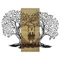 Decoratiune de perete, Sogno Forestale -2, Metal, Rama din lemn (grosime 3 cm), Verde/Negru