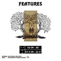 Decoratiune de perete, Sogno Forestale -2, Metal, Rama din lemn (grosime 3 cm), Verde/Negru