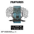 Decoratiune de perete, Sogno Forestale -3, Metal, Rama din lemn (grosime 3 cm), Albastru/Negru