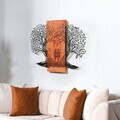 Decoratiune de perete, Sogno Forestale -4, Metal, Rama din lemn (grosime 3 cm), Roșu/Negru