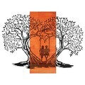 Decoratiune de perete, Sogno Forestale -4, Metal, Rama din lemn (grosime 3 cm), Roșu/Negru