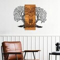 Decoratiune de perete, Sogno Forestale -5, Metal, Rama din lemn (grosime 3 cm), Nuc negru