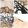 Decoratiune de perete, Murmure des Feuilles -1, Metal, Rama din lemn (grosime 3 cm), Natural/Negru
