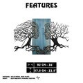 Decoratiune de perete, Murmure des Feuilles -1, Metal, Rama din lemn (grosime 3 cm), Albastru/Negru