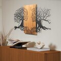 Decoratiune de perete, Murmure des Feuilles -1, Metal, Lemn (Grosime: 3 cm, Nuc negru