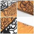Decoratiune de perete, Murmure des Feuilles -1, Metal, Lemn (Grosime: 3 cm, Nuc negru