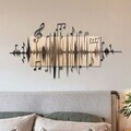 Decoratiune de perete, Symphonie Naturelle -1, Metal, Rama din lemn (grosime 3 cm), Natural/Negru